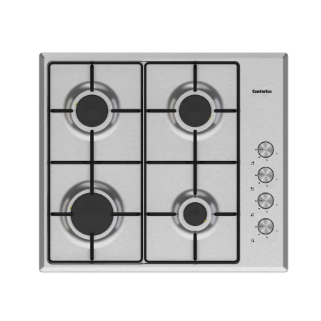 Placa de gas 4 fuegos inox Confortec modelo CFH62SGX